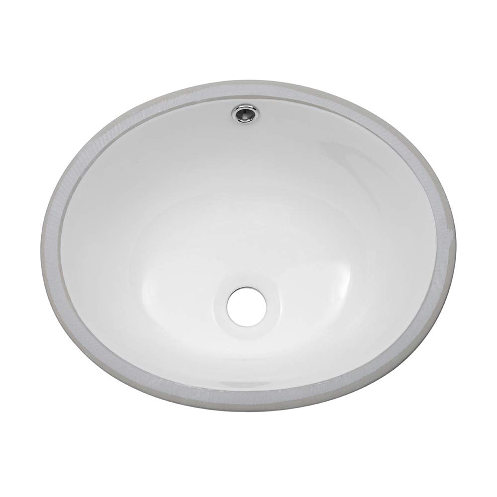 Lordear 16 Inch Undermount Oval Sink - Pure White Porcelain Ceramic Lavatory Vanity Vessel Sink Basin | Bathroom Basin, Bathroom Sinks | Lordear