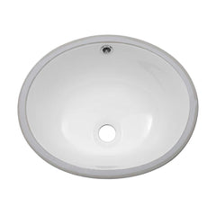 Lordear 16 Inch Undermount Oval Sink - Pure White Porcelain Ceramic Lavatory Vanity  from Lordear