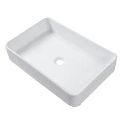 Lordear White Bathroom Sink 24"x16" Rectangle Bathroom Vessel Sink Modern Above Counter White Farmhouse 24 Inch Bathroom Sink Porcelain Ceramic Vanity Sink Art Basin