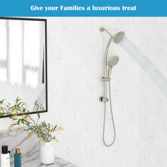 Lordear Acrylonitrile Butadiene Styrene Wall Mounted Brushed Nickel Finish Round 5 Setting Rain Shower Head  from Lordear