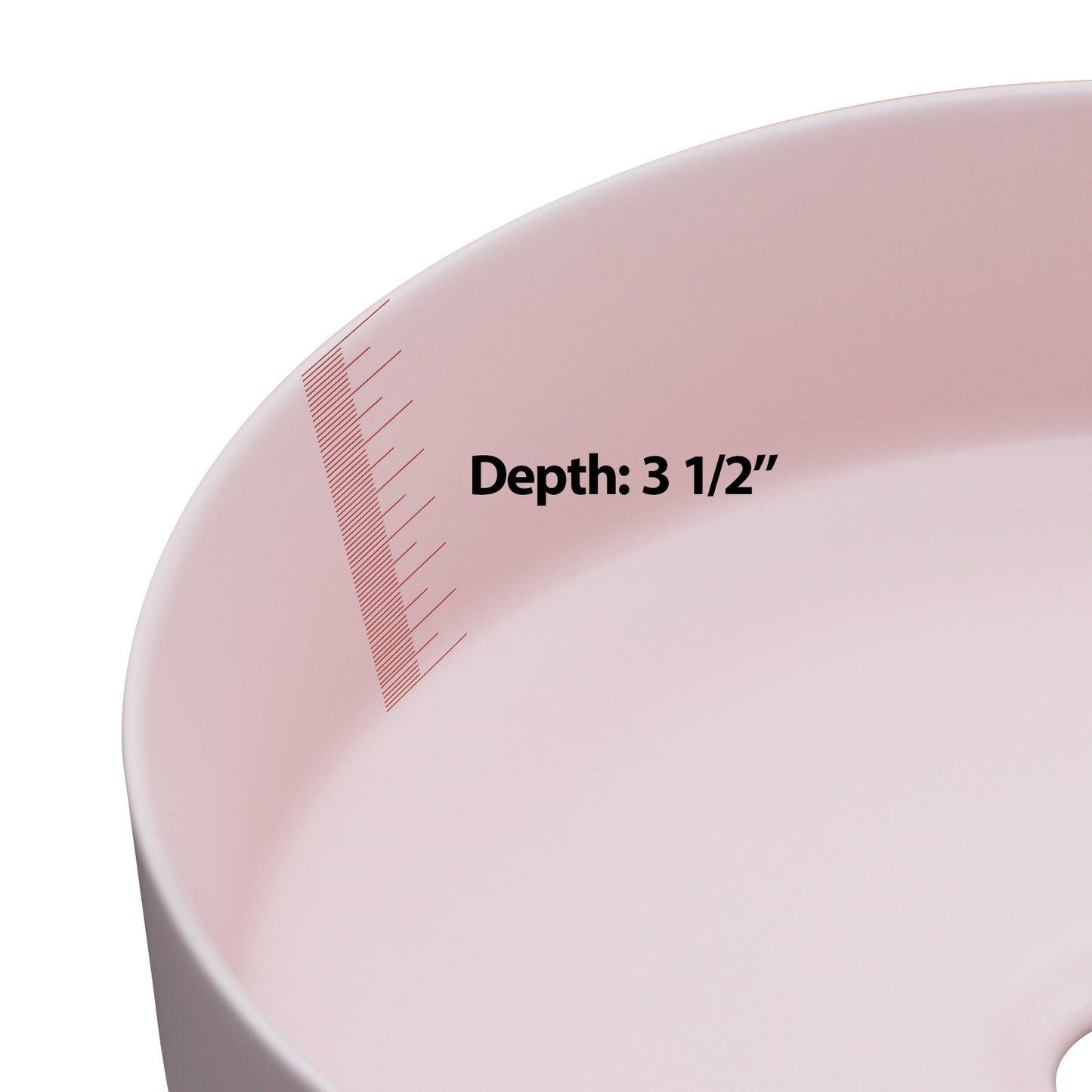 16in L x 16in W Vessel Round Bathroom Sink Modern Above Counter Bathroom Sink Ceramic Art Basin-Pink  from Lordear