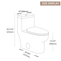 Lordear 1.1/1.6 GPF One-Piece Toilet Dual Flush Elongated Toilet Floor Mounted (Seat Included)  from Lordear