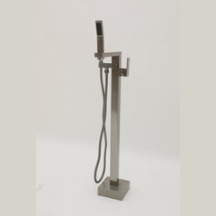 Lordear Freestanding Bathtub Faucet Floor Tub Spout with Diverter Filler Floor Mount Brass Bathroom Faucets with Hand Shower  from Lordear