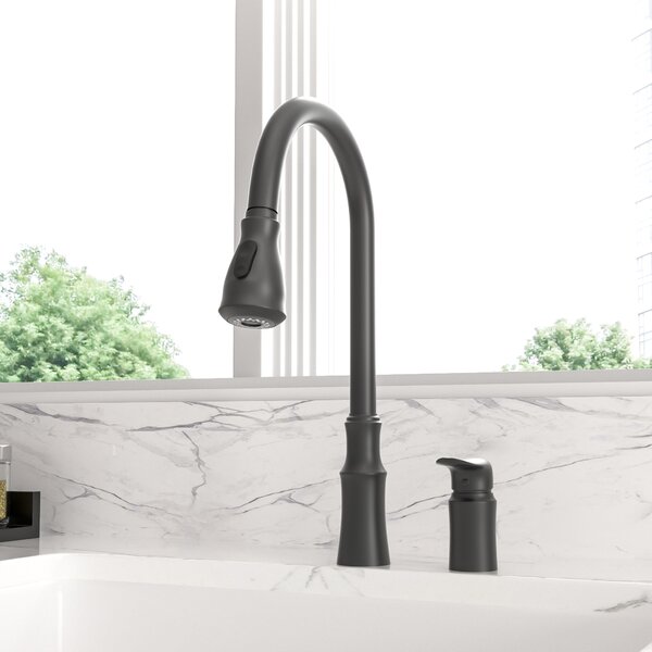 Lordear Black Kitchen Faucet with Soap Dispenser Pull Down Sprayer 360 Degree Single Handle Stainless Steel Sink Faucet  from Lordear