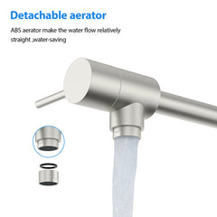 Lordear Stainless Steel Two Handles Wall Mount Folding Stretchable Kitchen Faucet  from Lordear