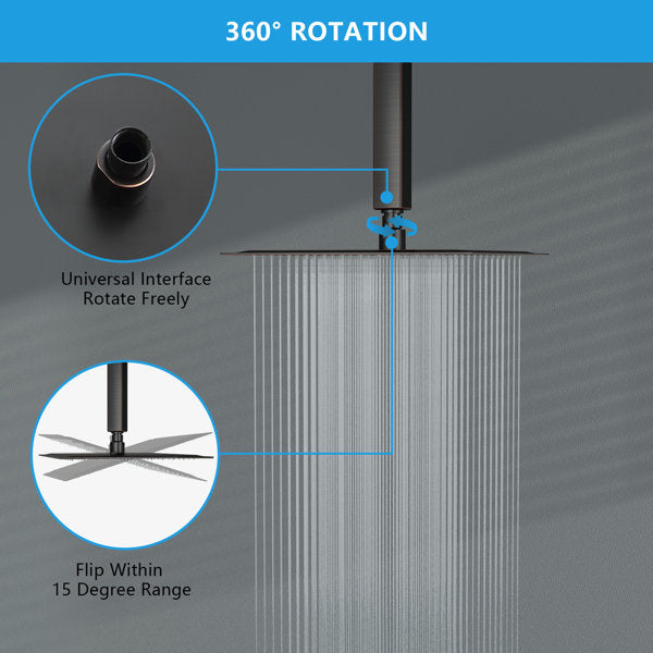 Rain Adjustable Shower Head 1.8 GPM GPM with Self-Cleaning-Oil Rubbed Bronze  from Lordear