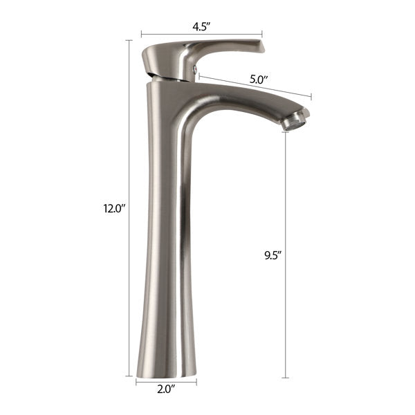 Lordear Single Hole Bathroom Faucet, Single Handle Bathroom Faucet, Bathroom Sink Faucet-Brushed Nickel  from Lordear