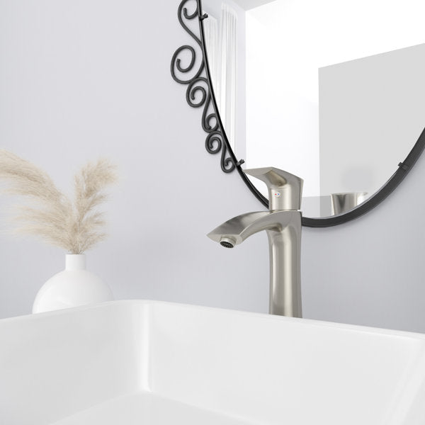 Lordear Single Hole Bathroom Faucet, Single Handle Bathroom Faucet, Bathroom Sink Faucet-Brushed Nickel  from Lordear