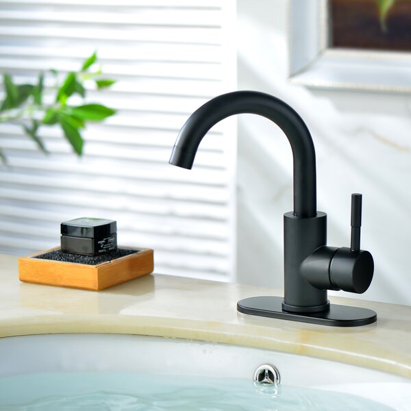 Lordear Black Bathroom Faucet Bathroom Sink Faucet Vanity Single Hole Single Handle Matte Black Modern RV Faucet  from Lordear