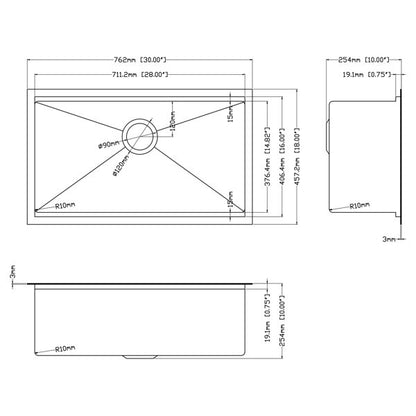 Workstation 30in L x 18in W Undermount Kitchen Sink With Accessories  from Lordear