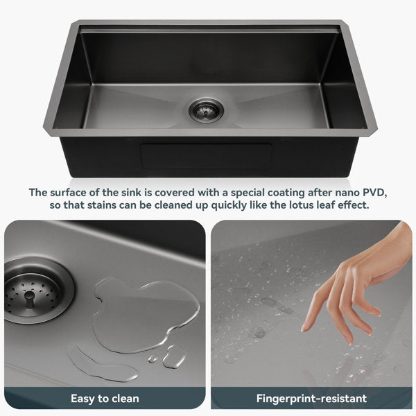 Lordear 30'' x 18'' Stainless Steel Black Undermount Workstation Kitchen Sink  from Lordear