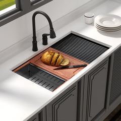 Lordear 30'' x 18'' Stainless Steel Black Undermount Workstation Kitchen Sink  from Lordear