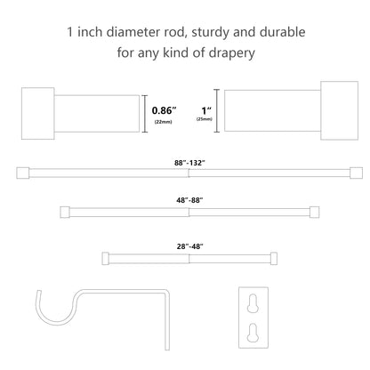 05  Adjustable Single Metal Curtain Rod Telescopic Rod With Accessories | adjustable curtain rod, auto part, Curtain Rod, cylinder, metal, Metal Curtain Rod, single curtain rod, Telescopic curtain rod, titanium | Lordear