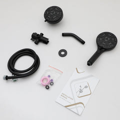 Lordear 5" Stainless Steel Wall Mounted Matte Black Rainfall Round Dual Head Shower Head  from Lordear