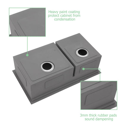Lordear 30x19in Kitchen Sink Workstation Stainless Steel Double Bowl 60/40 Undermount with Strainer  from Lordear
