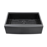 Lordear 36"x22"Kitchen Sink Farmhouse Workstation Black Stainless Steel with Accessories from Lordear
