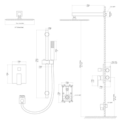 Lordear 10 Inch Rain Shower head Bathroom Shower Faucet Set | Bathroom Faucet, Shower Faucets & System | Lordear