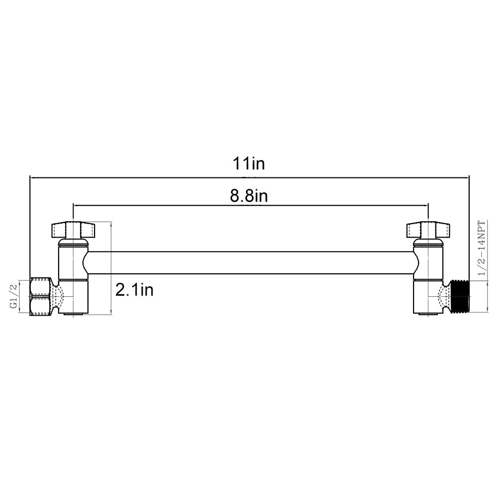 11 Inch Rainfall Shower Head Extender Arm Adjustable Wall Mounted in Chrome | Adjustable Shower Arm, Bath, Bathroom, Bathroom Accessories, big sale, Black Friday, Rainfall Shower Head Extender Arm, Shower, Shower Arms, Shower Part | Lordear