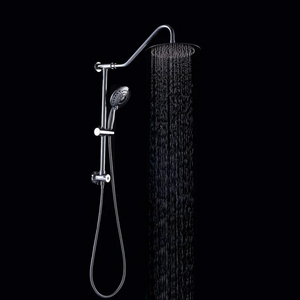10 Inch Rainfall Round Shower Head System with Handheld Shower Adjustable Slide Bar Wall Mounted from Lordear