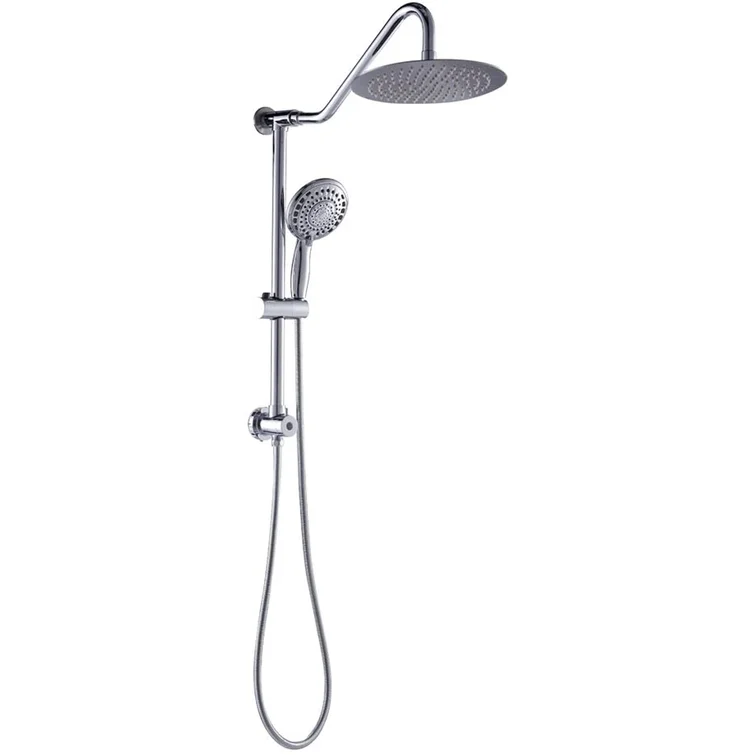 10 Inch Rainfall Round Shower Head System with Handheld Shower Adjustable Slide Bar Wall Mounted | 10 Inch Shower System, Bath, Bathroom, Handheld Shower, home decor, Hot Sale, Rainfall, Rainfall Shower System, Shower, Shower Faucets & Systems, Shower Head, Shower System | Lordear