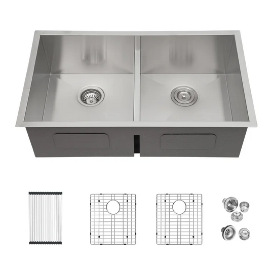 Lordear Stainless Steel Double Bowl Undermount Low Divide Kitchen Sink  from Lordear 755