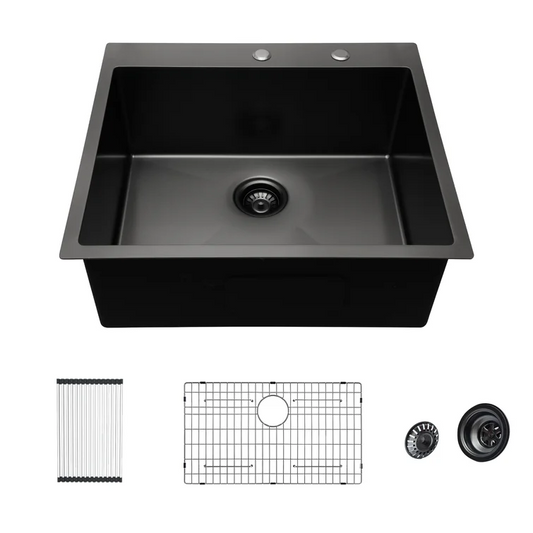 28 Inch Stainless Steel Kitchen Sink with Boottom Grid 16 Gauge Single Bowl Topmount  from Lordear