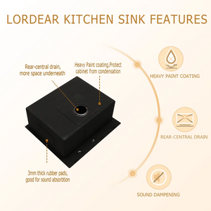 Stainless Steel Kitchen Sink with Boottom Grid 16 Gauge Single Bowl Topmount from Lordear