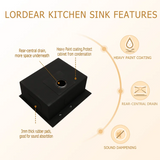 Stainless Steel Kitchen Sink with Boottom Grid 16 Gauge Single Bowl Topmount from Lordear