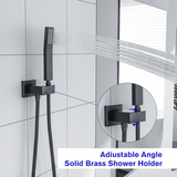 10 Inch Rainfall Shower Head System with Handheld and Waterfall Faucet in Matt Black Wall Mounted | 10 Inch Shower System, Bath, Bathroom, bathroom design, Bathroom Faucet, Faucet, Handheld Shower, Rainfall Shower System, Shower, Shower Faucets & Systems, Shower Head, Shower room, Shower System, Waterfall Faucet | Lordear
