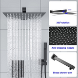 10 Inch Rainfall Shower Head System with Handheld and Waterfall Faucet in Matt Black Wall Mounted | 10 Inch Shower System, Bath, Bathroom, bathroom design, Bathroom Faucet, Faucet, Handheld Shower, Rainfall Shower System, Shower, Shower Faucets & Systems, Shower Head, Shower room, Shower System, Waterfall Faucet | Lordear