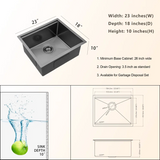 23in W x 18in D Stainless Steel Kitchen Sink Workstation Sink with Accessories Undermount from Lordear