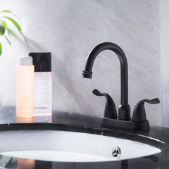 Lordear Brass Black Deck Mount Dual Handle Bathroom Faucet  from Lordear