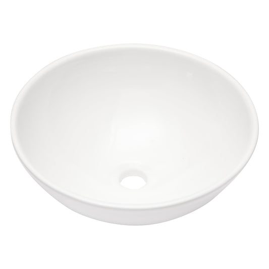 16in W x 16in D Washroom Sink Design Bathroom Vessel Sink Round Above Counter White Ceramic  from Lordear