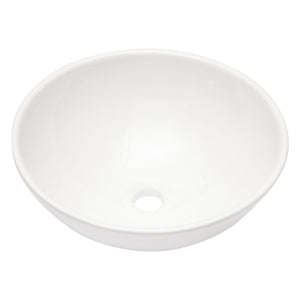 16in W x 16in D Washroom Sink Design Bathroom Vessel Sink Round White Ceramic from Lordear