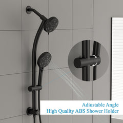 Lordear 5" ‎Stainless Steel Wall Mounted Matte Black Rainfall Round Dual Shower Head Set  from Lordear