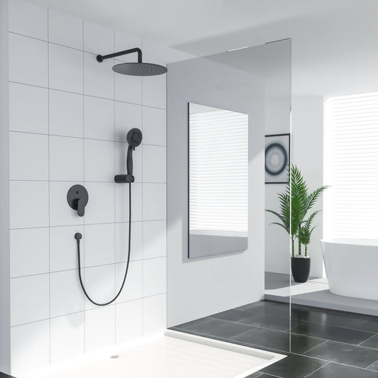 Lordear 10" ‎Stainless Steel Wall Mounted Matte Black Round Rainfall Shower Head  from Lordear