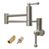Pot Filler Faucet Kitchen Sink Faucet Solid Brass Wall Mounted in Brushed Nickel from Lordear