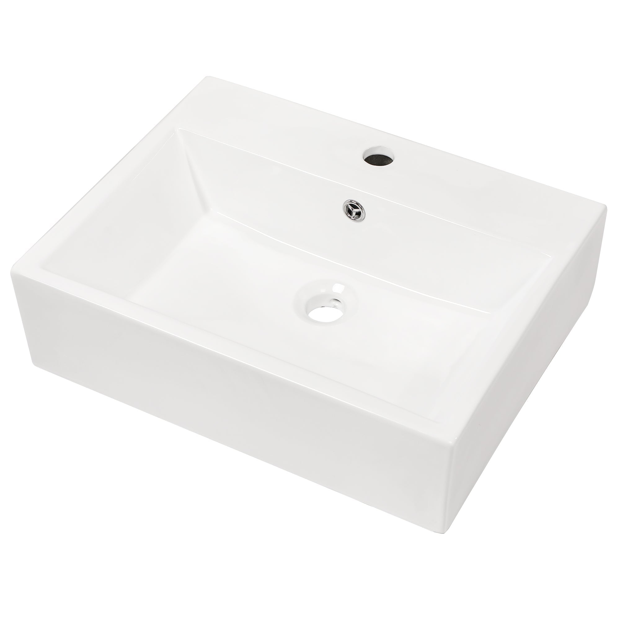 Wall Mount Washroom Sink Design Bathroom Sink with Single Faucet Hole Rectangle Ceramic from Lordear