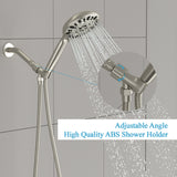 5 Inch Rainfall Round Handheld Shower Head with Shower Arm and Shower Hose 7-Mode | Shower Faucets & System | Lordear