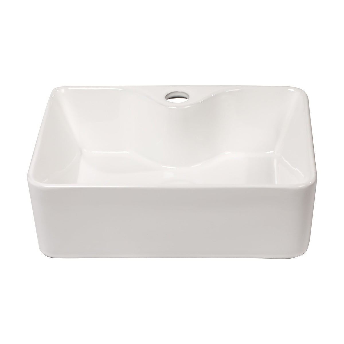Lordear 16" W X 12" D White Ceramic Vessel Bathroom Sink with Faucet Hole  from Lordear