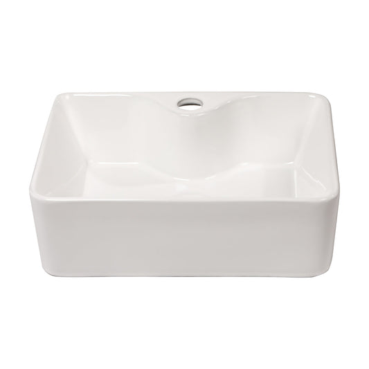 Lordear 16" W X 12" D White Ceramic Vessel Bathroom Sink with Faucet Hole  from Lordear 2000