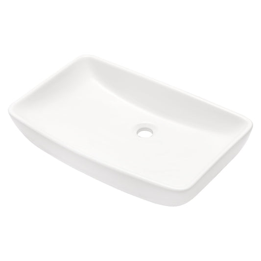 24in W x 15-1/2in D Bathroom Vessel Sink Washroom Sink Design White Ceramic Handmade Rectangular  from Lordear