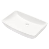 24in W x 15-1/2in D Bathroom Vessel Sink Washroom Sink Design White Ceramic Handmade Rectangular from Lordear