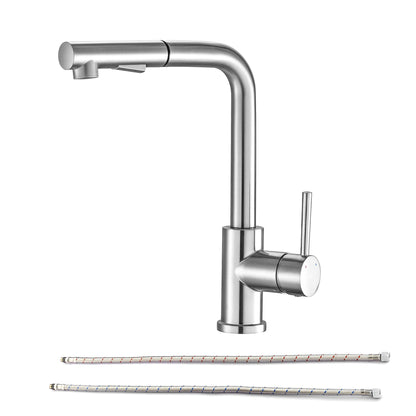 Pull Down Kitchen Faucet Industrial Kitchen Taps Single Handle in Brushed Nickel  from Lordear