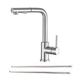 Pull Down Kitchen Faucet Industrial Kitchen Taps Single Handle in Brushed Nickel from Lordear