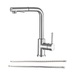 Lordear Brass Pull Down Brushed Nickel Single Handle Kitchen Faucet  from Lordear