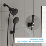 5 inch Round Bathroom Rainfall Shower Head Mixer Set and Handheld Shower 8-Mode Wall Mounted | 5 Inch Shower System, Bath, Btahroom, Handheld Shower, Multi Function Rain Shower Head, over Bath Shower System, Rain Shower Mixer Set, Rainfall Shower Head, Rainfall Shower System, Shower, Shower Faucets & Systems, Shower System | Lordear