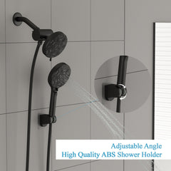 Lordear 5" Stainless Steel Wall Mounted Matte Black Modern Rainfall Shower Head Set  from Lordear