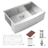 Lordear 36in x 22in x 10in Apron Front Farmhouse Kitchen Sink in Stainless Steel Brushed Nickel from Lordear