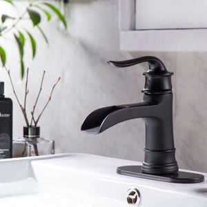 Bathroom Waterfall Sink Faucet Single Handle Modern Commercial Design Solid Brass | Bathroom Faucet, Big Deal | Lordear